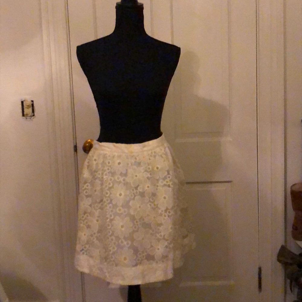 Rhyme Los Angeles cream lace skirt